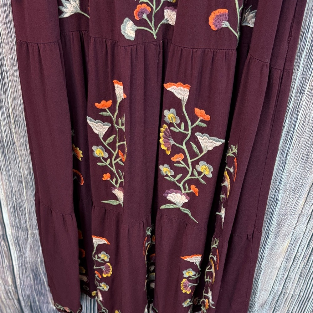 Orange Creek Burgundy Floral Long Sleeve Dress - Picture 4 of 10